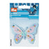 926164|Applikation Exklusiv Schmetterling,  blau pastell mit Perlen, mehrfarbig