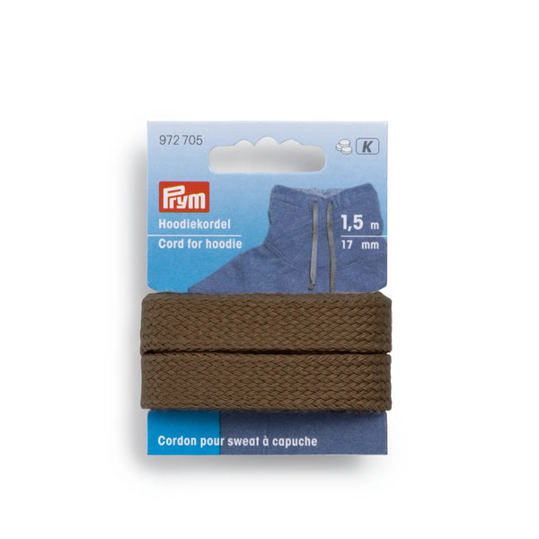 972705|Hoodiekordel, 17mm, braun, braun