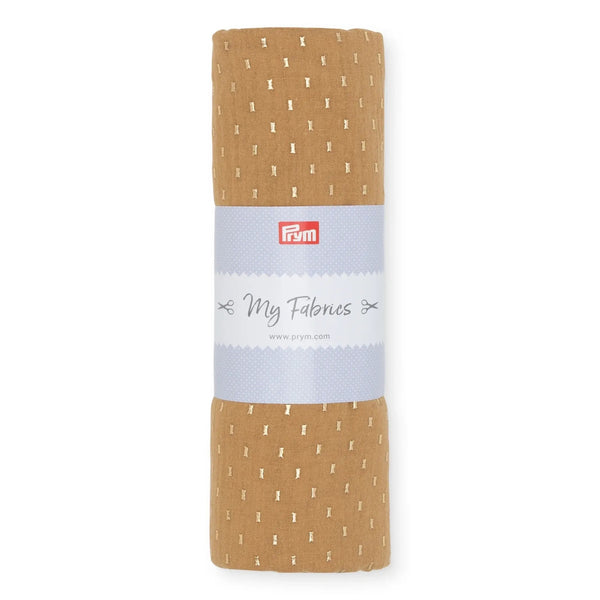 861049|Musselin GEO, zimt/goldfarben, zimt/gold
