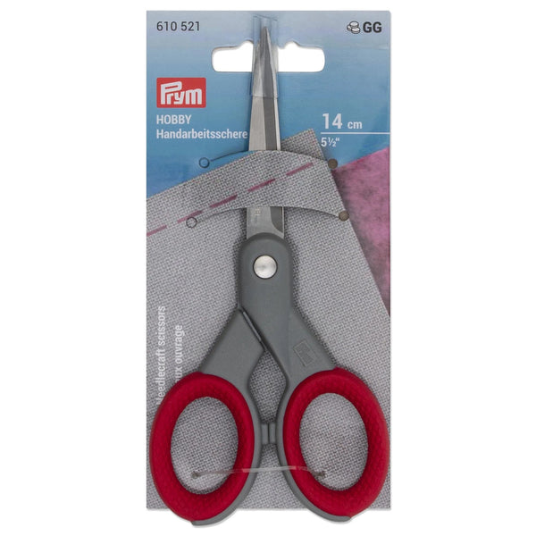 610521|Handarbeitsschere "Hobby" 14cm, rot
