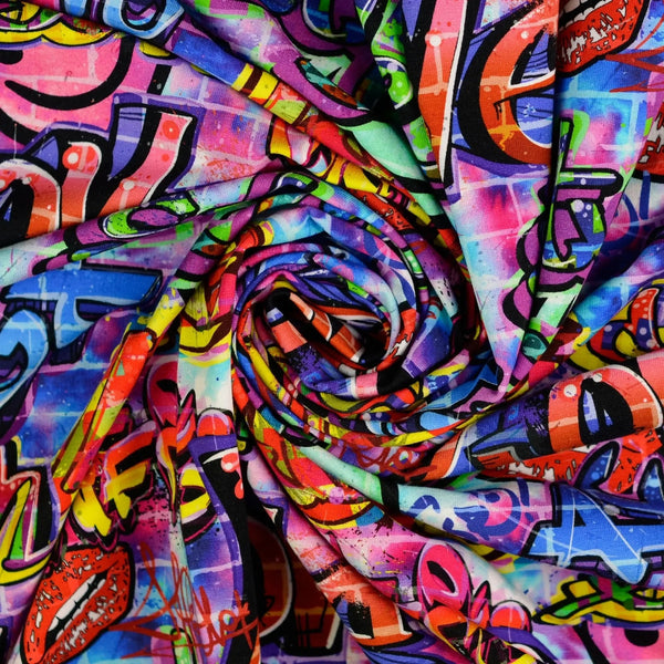 2062940001|French Terry Graffity - pink/multicolor, pink/multicolor