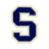 924518|Applikation Buchstabe S, blau/ecru, blau