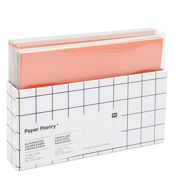 300342|Paper Poetry Kartenset Rainbow Pastell B6 28-teilig, mehrfarbig