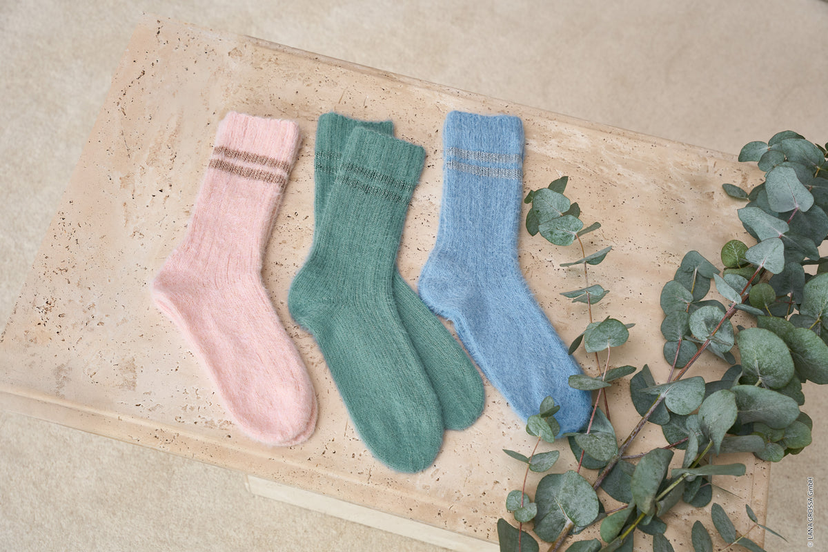 drei Socken mit Glitzer