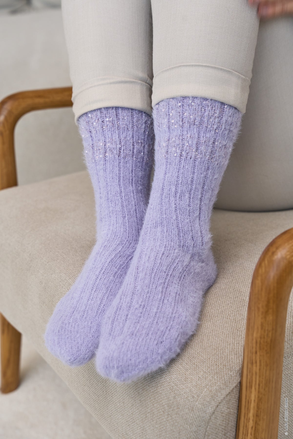 Socken mit Pailletten Lana Grossa Cosy Socks
