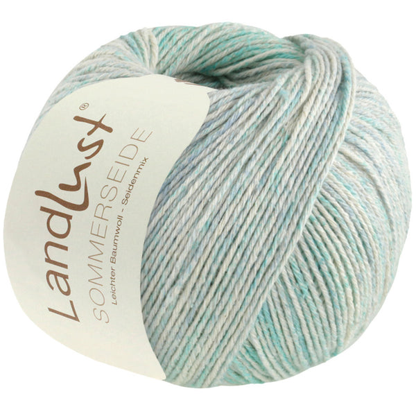 10300121|Landlust Sommerseide Print - 121 türkis/blau, 121 türkis/blau