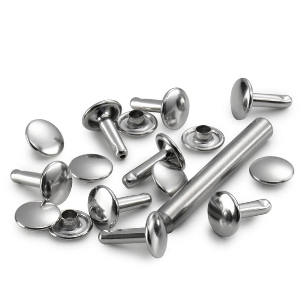 403152|Hohlnieten, 6-9mm, silberfarbig, 8 Stück, silberfarbig