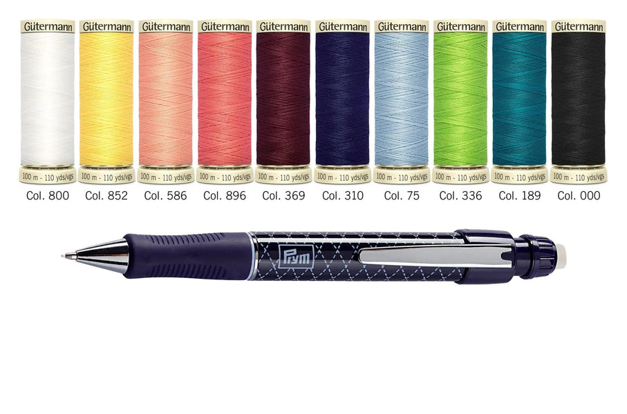 734566|Allesnäher-Set, 10 Spulen à 100m, mit PRYM Minenstift, mehrfarbig