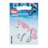 923212|Applikation Einhorn, weiß/rose, mehrfarbig