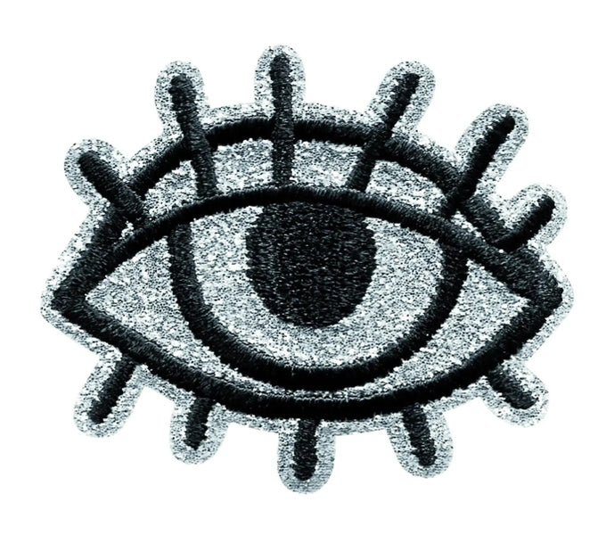 926681|Applikation Auge, schwarz/silber, schwarz