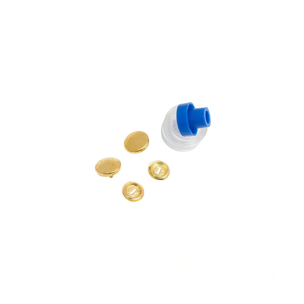 323214|Überziehbare Knöpfe, mit Werkzeug, 11mm, goldfarbig, goldfarbig