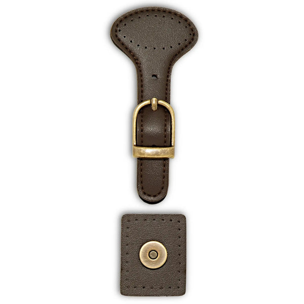 416485|Taschenverschluss mit Magnetknopf, altmessing