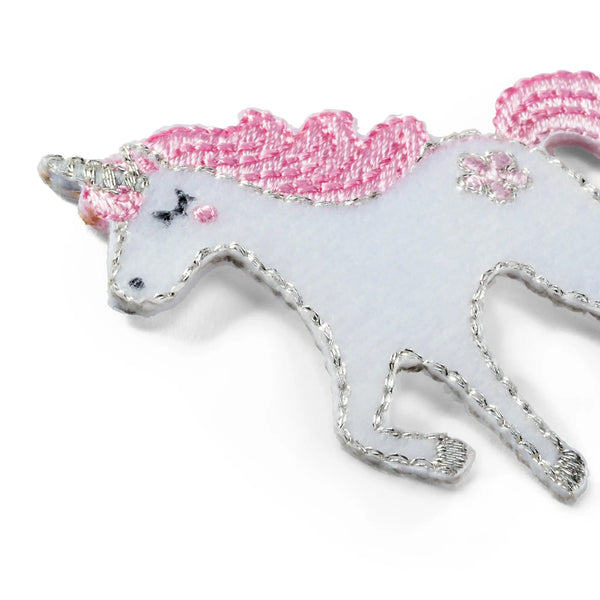 923212|Applikation Einhorn, weiß/rose, mehrfarbig