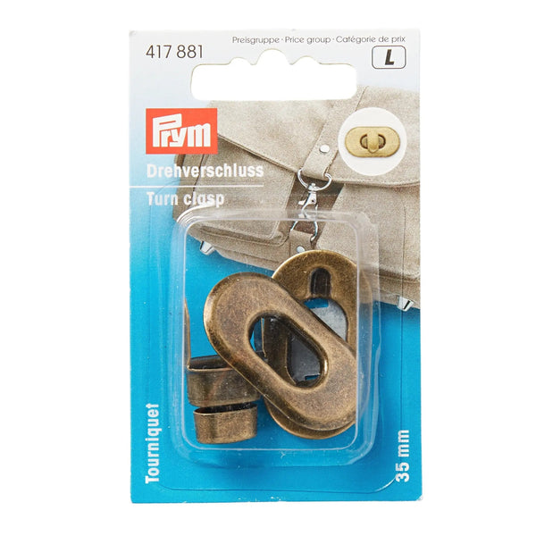 417881|Drehverschluss für Taschen, altmessing, altmessing