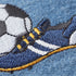 925345|Applikation Patch, rechteckig, Fußball, mehrfarbig