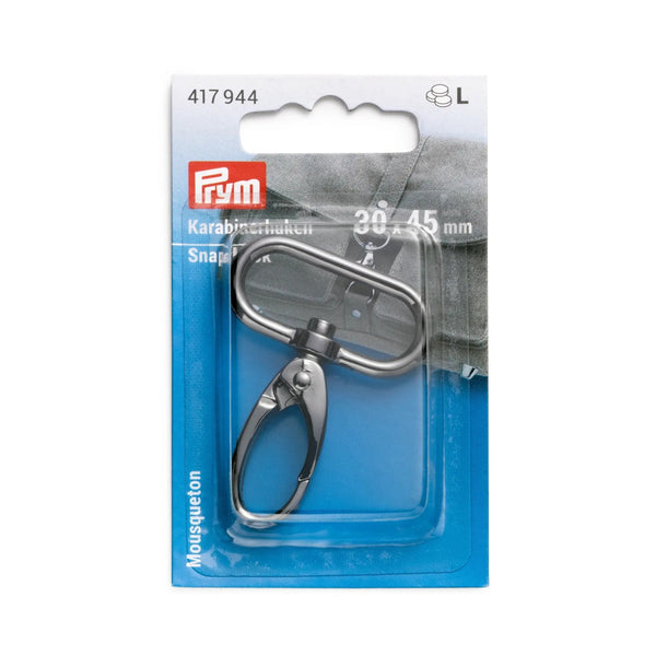 417944|Karabinerhaken 30 x 45mm, gunmetal, gunmetal