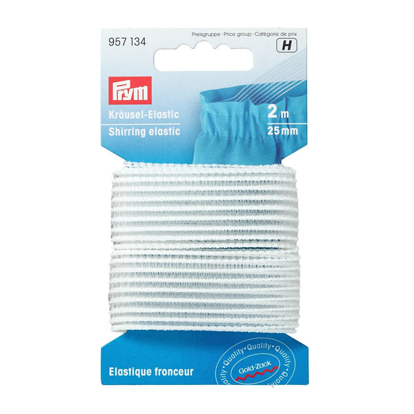 957134|Kräusel-Elastic, 25mm, weiß, 2m, weiß