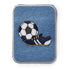 925345|Applikation Patch, rechteckig, Fußball, mehrfarbig