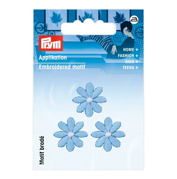 926726|Applikation Blumen klein, hellblau, hellblau