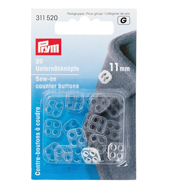 311520|Unternähknöpfe,  transparent, transparent