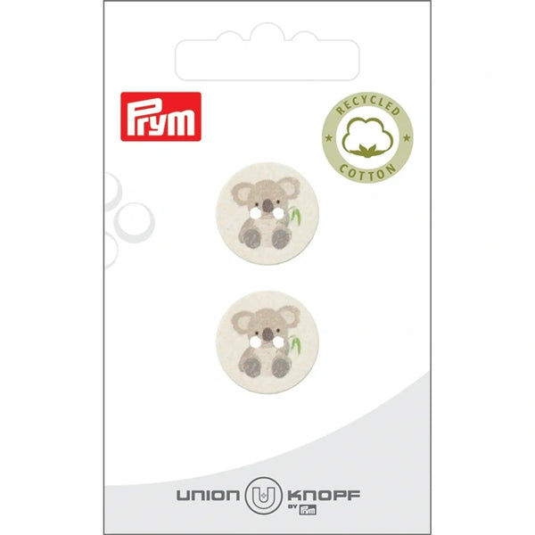 0453599 018 0014|Baumwoll/Polyesterknopf 2-Loch, recycelt, Koala, 18mm, creme, 0014 creme