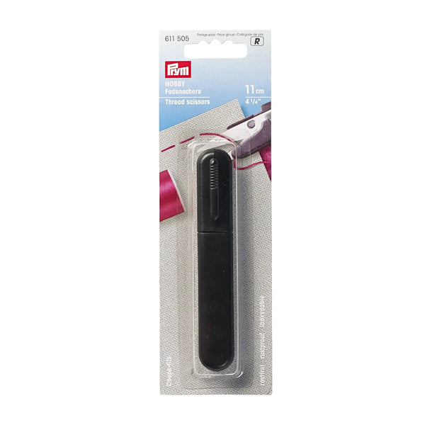 611505|Fadenschere ‘Hobby’ mit Standard-Griff und Schutzkappe, schwarz