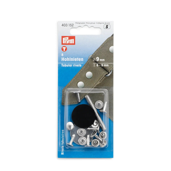 403152|Hohlnieten, 6-9mm, silberfarbig, 8 Stück, silberfarbig