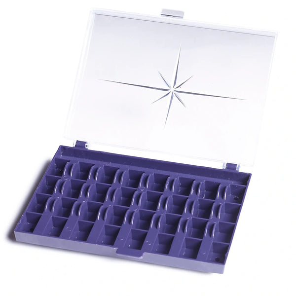 611980|Spulendose für 32 Nähmaschinenspulen, violett