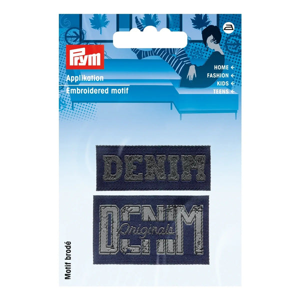 922008|Applikation Label DENIM/ORIGINALS, blau, blau