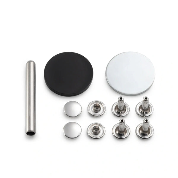 403152|Hohlnieten, 6-9mm, silberfarbig, 8 Stück, silberfarbig