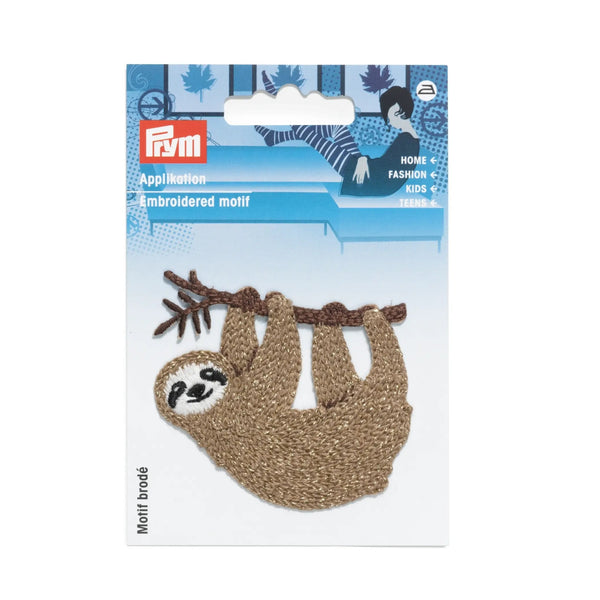 923222|Applikation Faultier glänzend, braun, braun
