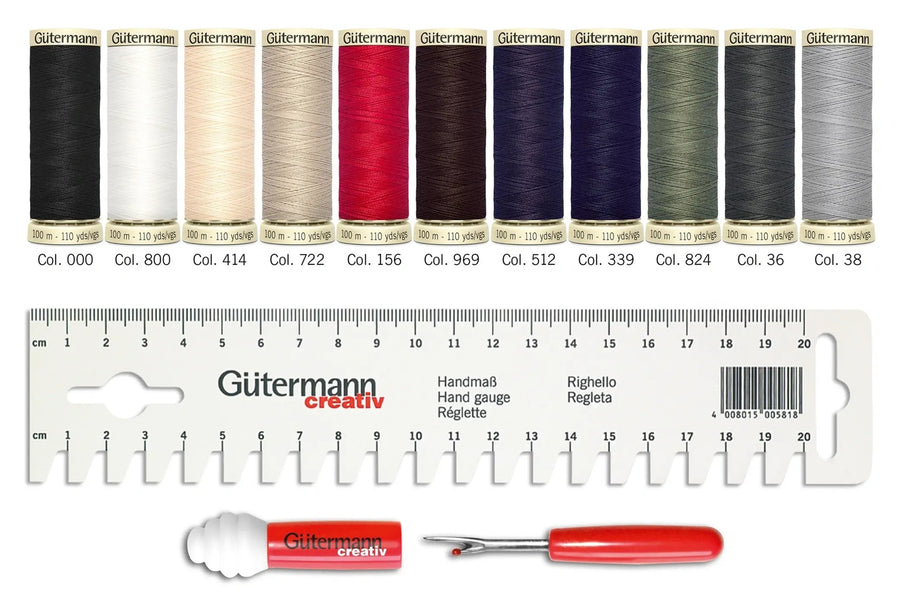 734578|Nähfaden-Set mit Handmaß und Seam-fix mini, mehrfarbig