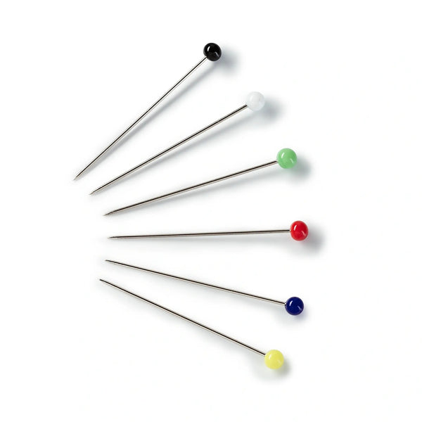 029265|Glaskopfnadeln, 0,60 x 30mm, bunt, 10g, silberfarbig, farbig sortiert