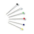 029265|Glaskopfnadeln, 0,60 x 30mm, bunt, 10g, silberfarbig, farbig sortiert