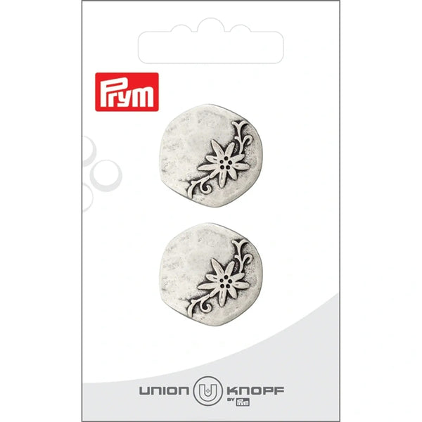 0041440 023 0083|Metallknopf Öse, 23mm, altsilber, 0083 altsilber