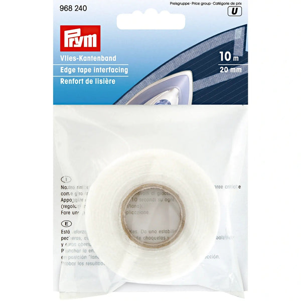 968240|Vlies-Kantenband, zum Aufbügeln, 20mm, weiß, weiß