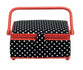 612244|Nähkorb Polka Dots schwarz/weiß S, schwarz