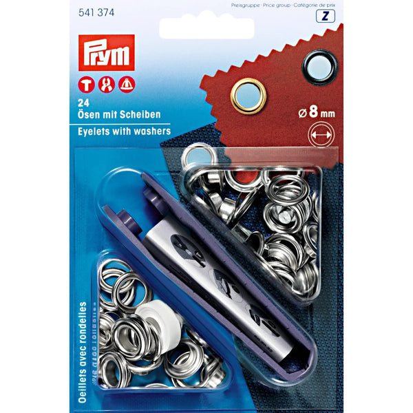 541374|Ösen und Scheiben, 8,0mm, silberfarbig, silberfarbig