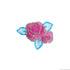 926689|Applikation Blume, pink/blau, pink blau