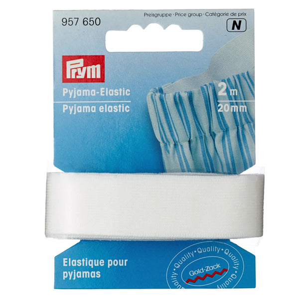 957650|Pyjama-Elastic, 20mm, weiß, 2m, weiß