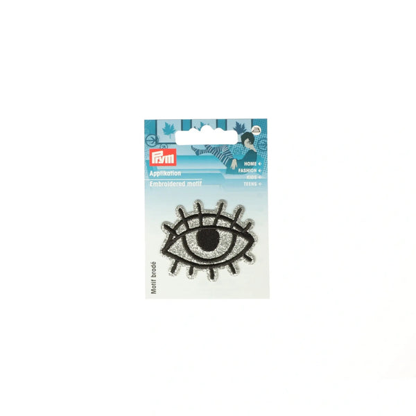 926681|Applikation Auge, schwarz/silber, schwarz