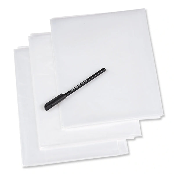 611298|Schnittmusterfolien, mit Stift, transparent