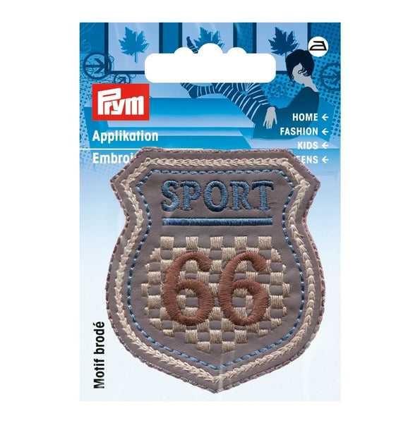 922012|Applikation Label SPORT 66, grau/blau/beige, grau