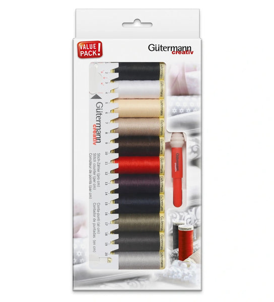 734578|Nähfaden-Set mit Handmaß und Seam-fix mini, mehrfarbig