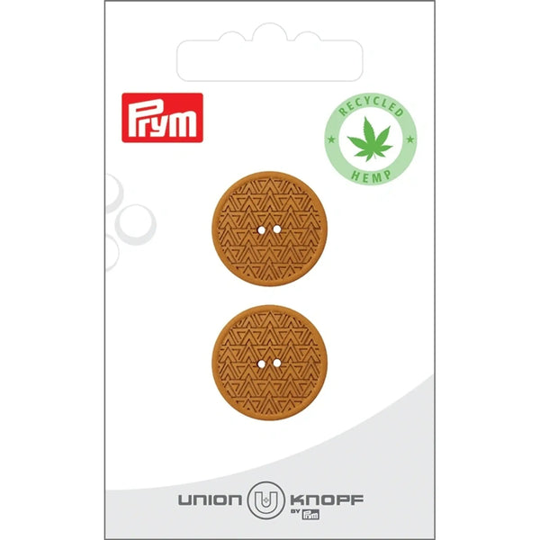 0453503 020 0040|Hanf/Polyesterknopf 2-Loch, recycelt, 20mm, curry, 0040 curry