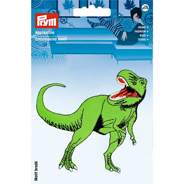 924270|Applikation Dino, T-Rex, groß, grün, mehrfarbig