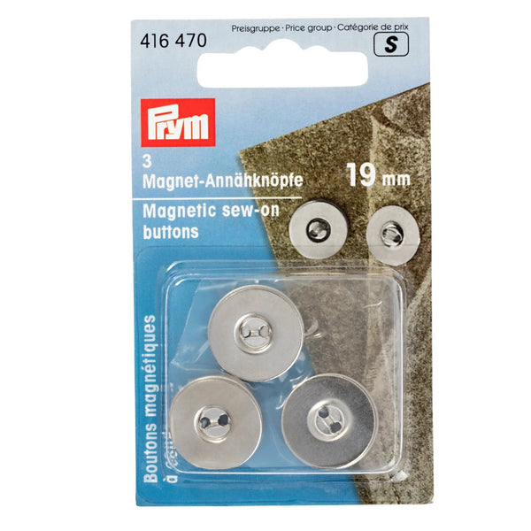 416470|Magnet-Annähknöpfe, 19mm, silberfarbig, silberfarbig