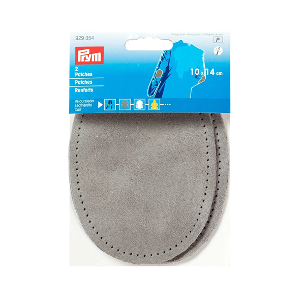 929354|Patches Veloursleder, zum Aufnähen, 10 x 14cm, grau, grau