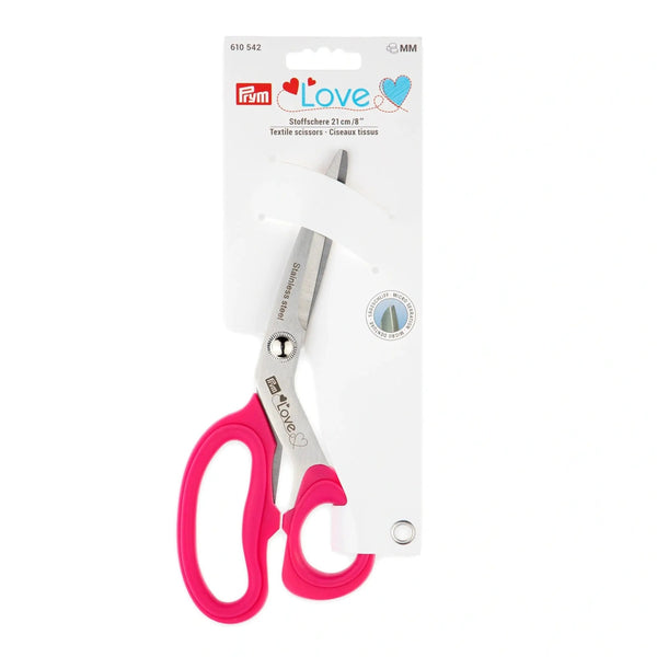610542|Stoffschere Micro Serration, Prym Love, 21cm, pink, pink