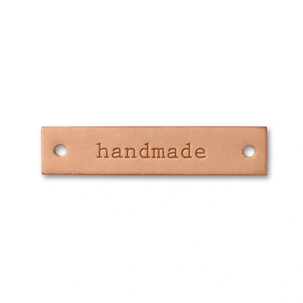 403795|Applikation "handmade" Label rechteckig, natur, natur